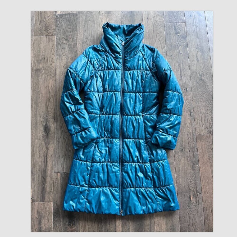 Patagonia Lidia Parka Size XS Teal Long Puffer Jacket Outdoor Winter Insulated - Picture 2 of 9